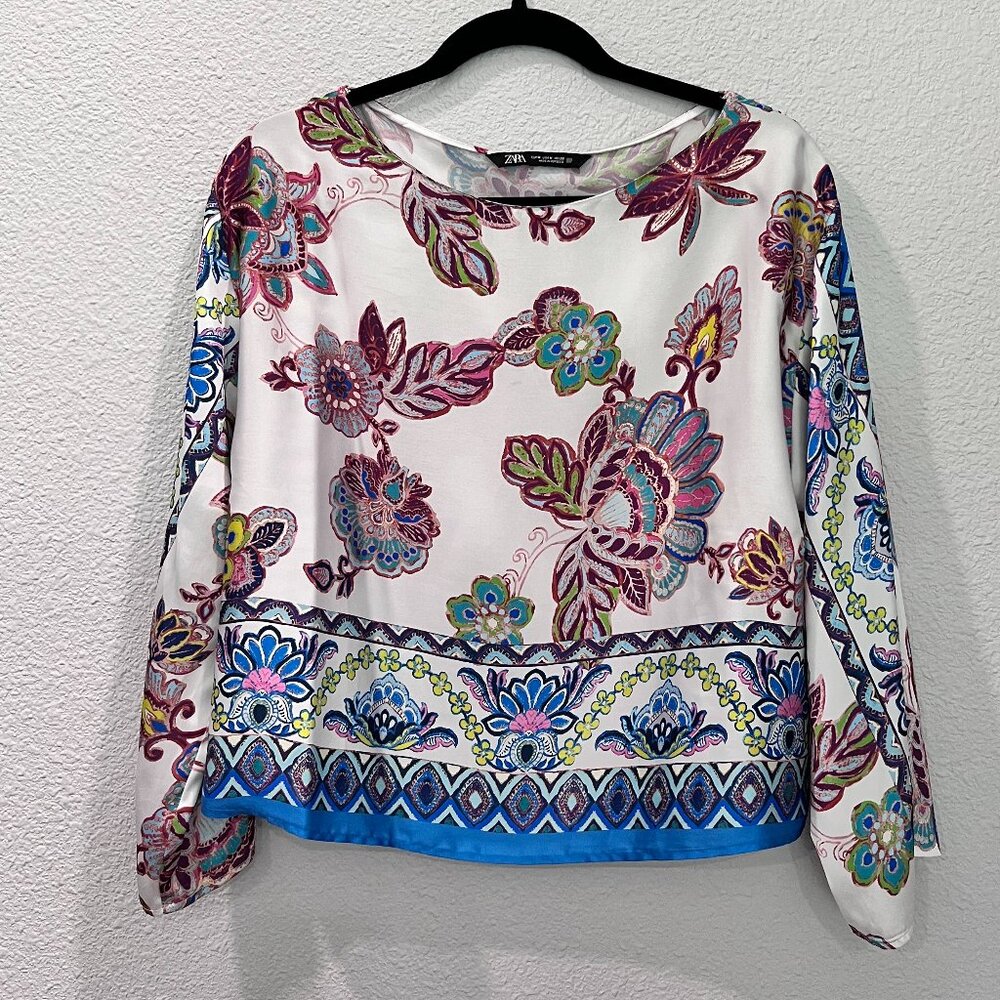 ZARA Floral Blouse - Picture 1 of 5